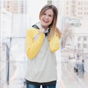 Mustard sleeve double hoodie